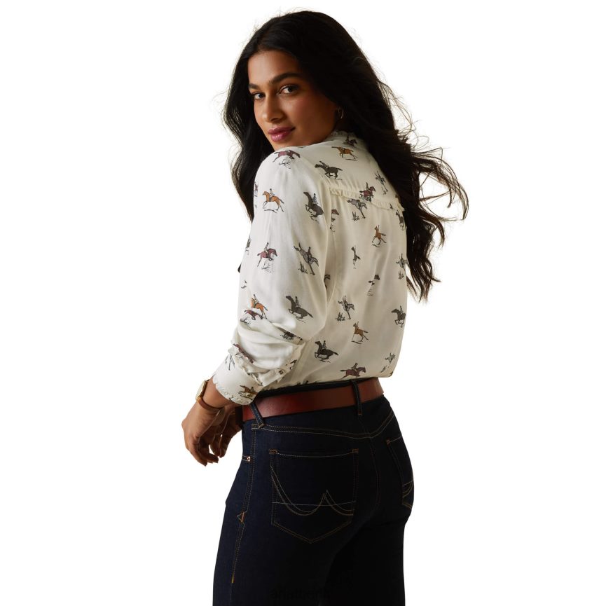 Ariat Clarion-Bluse Frauen P4JJPR2757 frischer Druck Spitzen