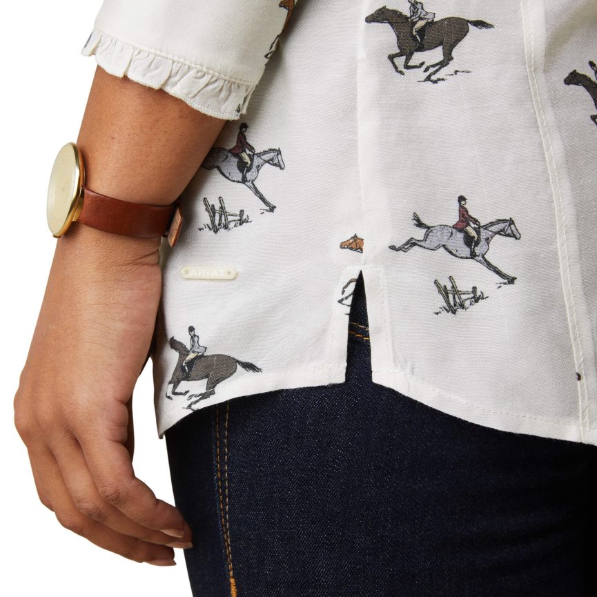 Ariat Clarion-Bluse Frauen P4JJPR2757 frischer Druck Spitzen