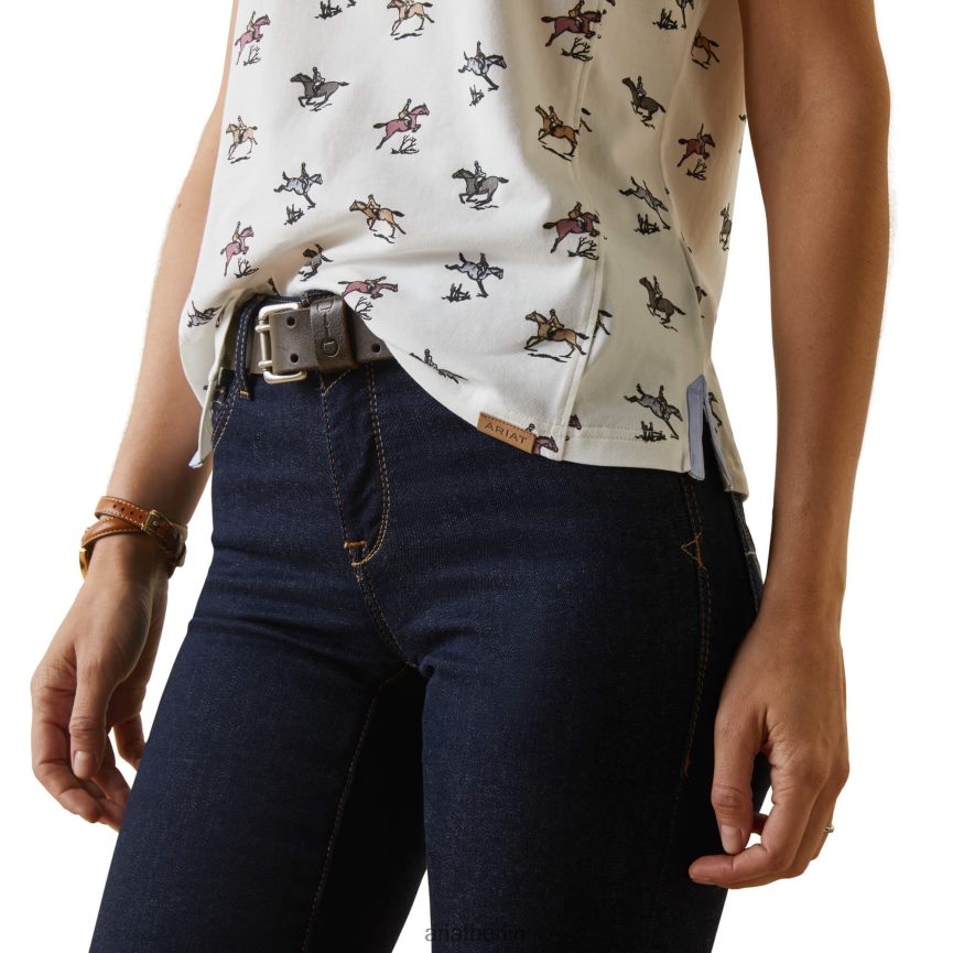 Ariat Cloverdale-Polo Frauen P4JJPR3107 frischer Druck Spitzen