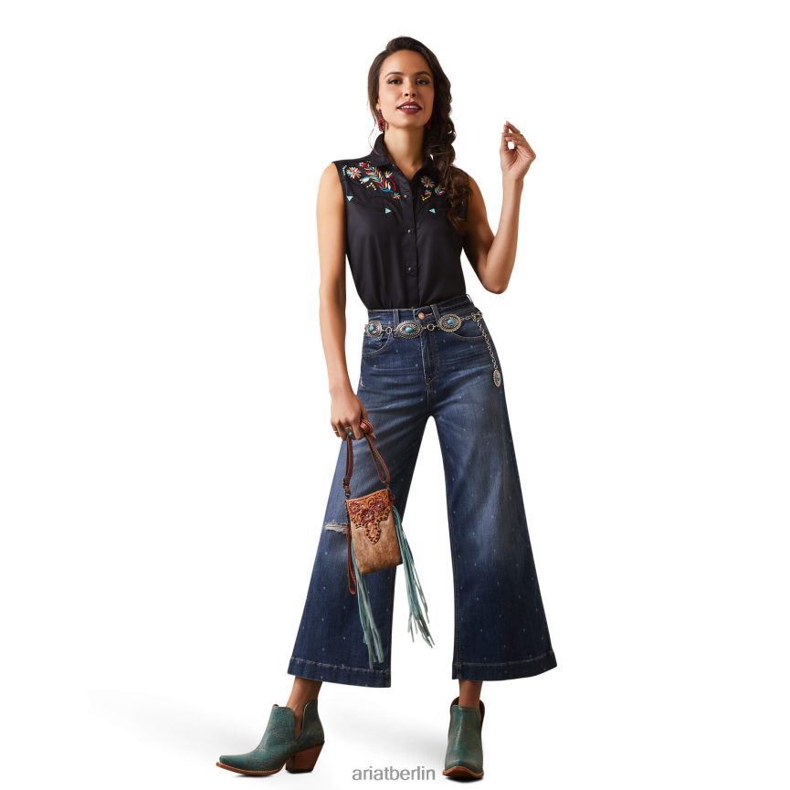 Ariat Connie-Shirt Frauen P4JJPR2823 Schwarz Spitzen