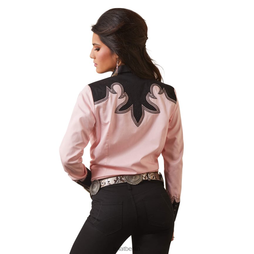 Ariat Dottie-Shirt Frauen P4JJPR2775 korallenrot/schwarz Spitzen