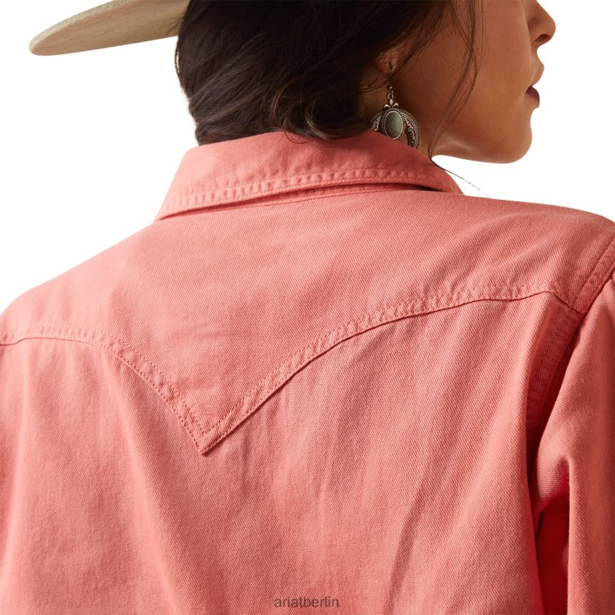 Ariat Echtes Jurlington-Snap-Shirt Frauen P4JJPR2796 verblasster Ziegelstein Spitzen