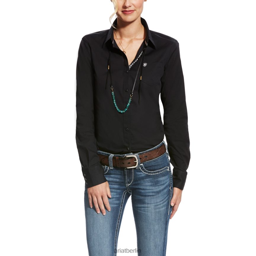 Ariat Kirby-Stretchhemd Frauen P4JJPR2787 Schwarz Spitzen