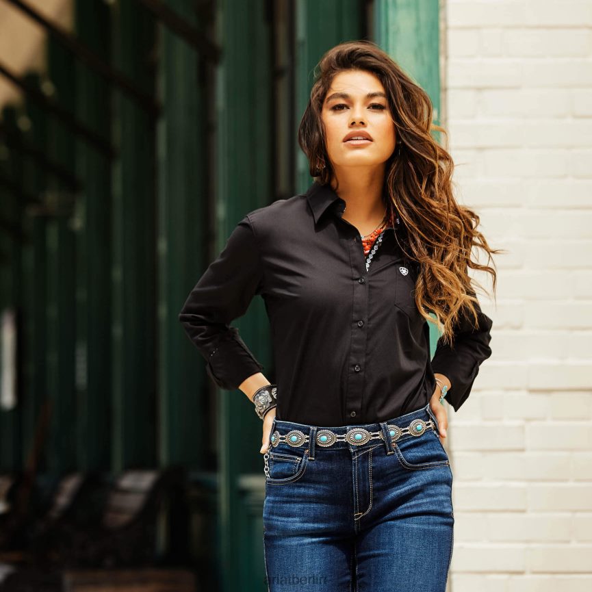 Ariat Kirby-Stretchhemd Frauen P4JJPR2787 Schwarz Spitzen