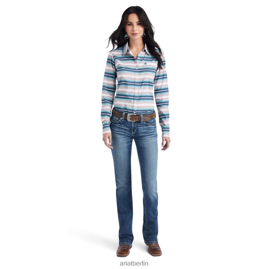Ariat Knitterfreies Kirby-Stretchhemd Frauen P4JJPR2863 flussabwärts Spitzen