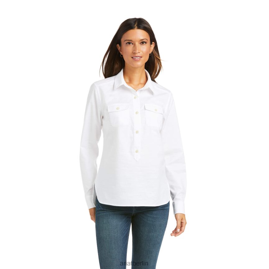 Ariat Loyola Popover-Shirt Frauen P4JJPR3267 Weiß Spitzen