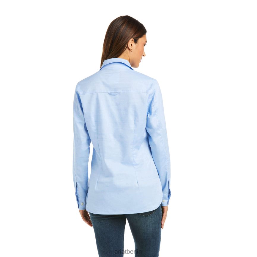Ariat Loyola Popover-Shirt Frauen P4JJPR3273 Chambrayblau Spitzen
