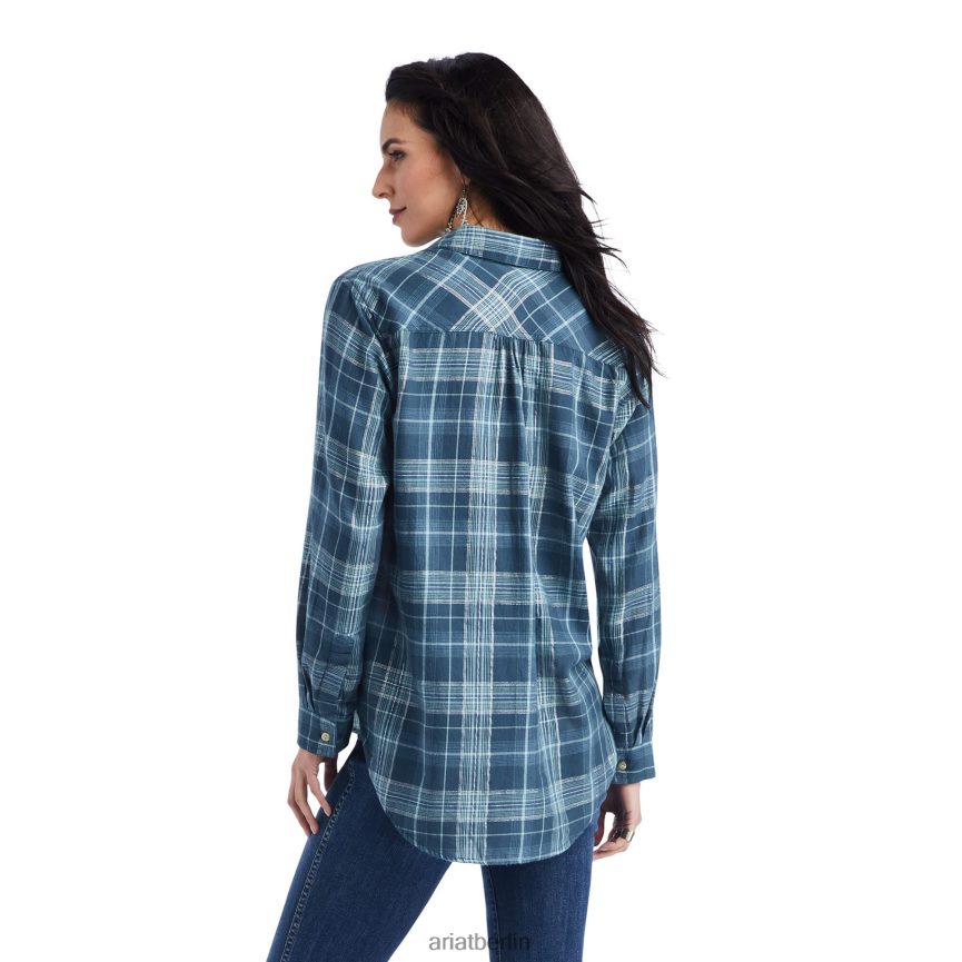 Ariat Popover-Shirt von Real Billie Jean Frauen P4JJPR2934 Lurex-Plaid Spitzen