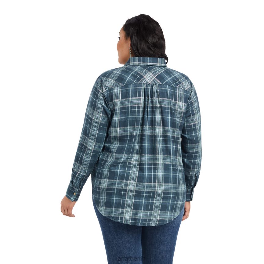 Ariat Popover-Shirt von Real Billie Jean Frauen P4JJPR2934 Lurex-Plaid Spitzen