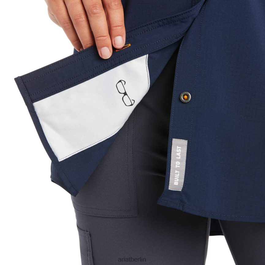 Ariat Robustes Venttek Durastretch-Arbeitshemd aus Bewehrungsstahl Frauen P4JJPR3060 Marine Spitzen