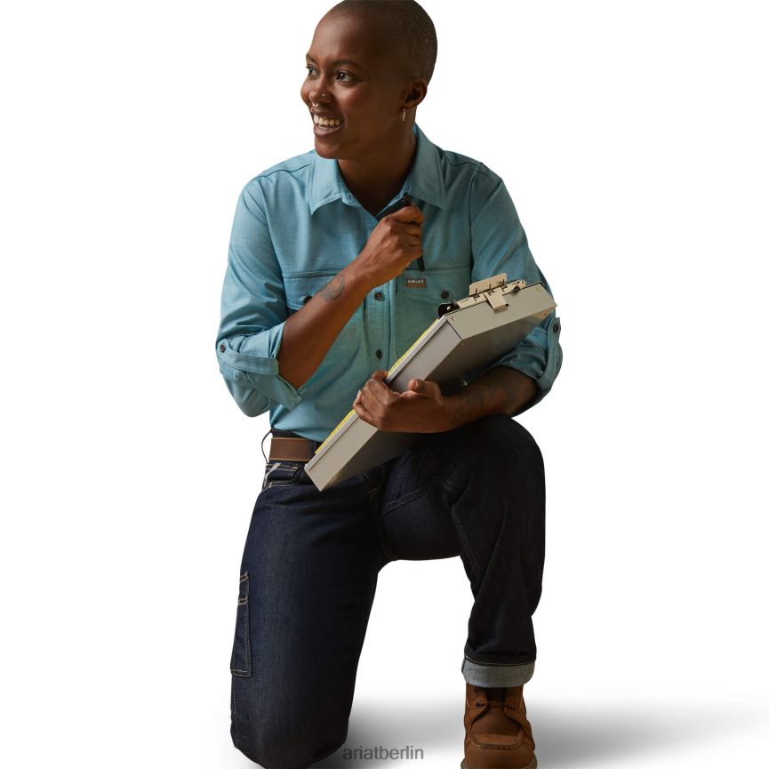 Ariat Robustes Venttek Durastretch-Arbeitshemd aus Bewehrungsstahl Frauen P4JJPR3102 Ritterspornheide Spitzen