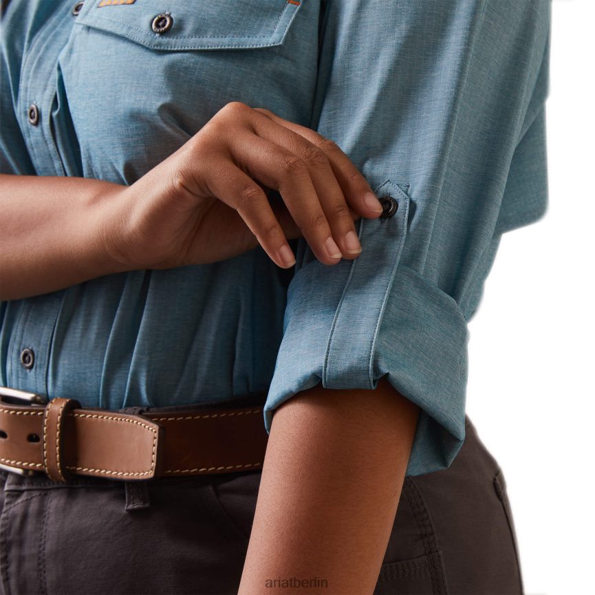 Ariat Robustes Venttek Durastretch-Arbeitshemd aus Bewehrungsstahl Frauen P4JJPR3102 Ritterspornheide Spitzen