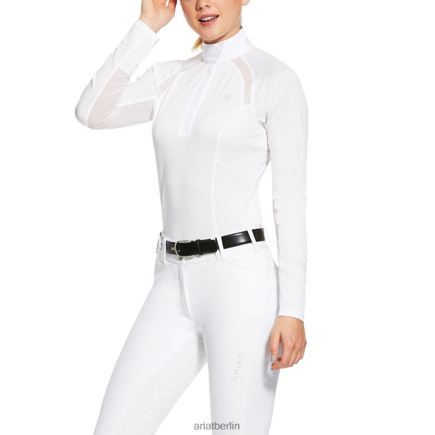 Ariat Sunstopper 2.0 Turniershirt Frauen P4JJPR3659 Weiß Spitzen