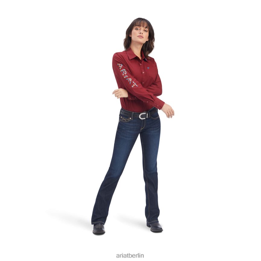 Ariat Team Kirby Stretch-Shirt Frauen P4JJPR2781 Rougerot Spitzen