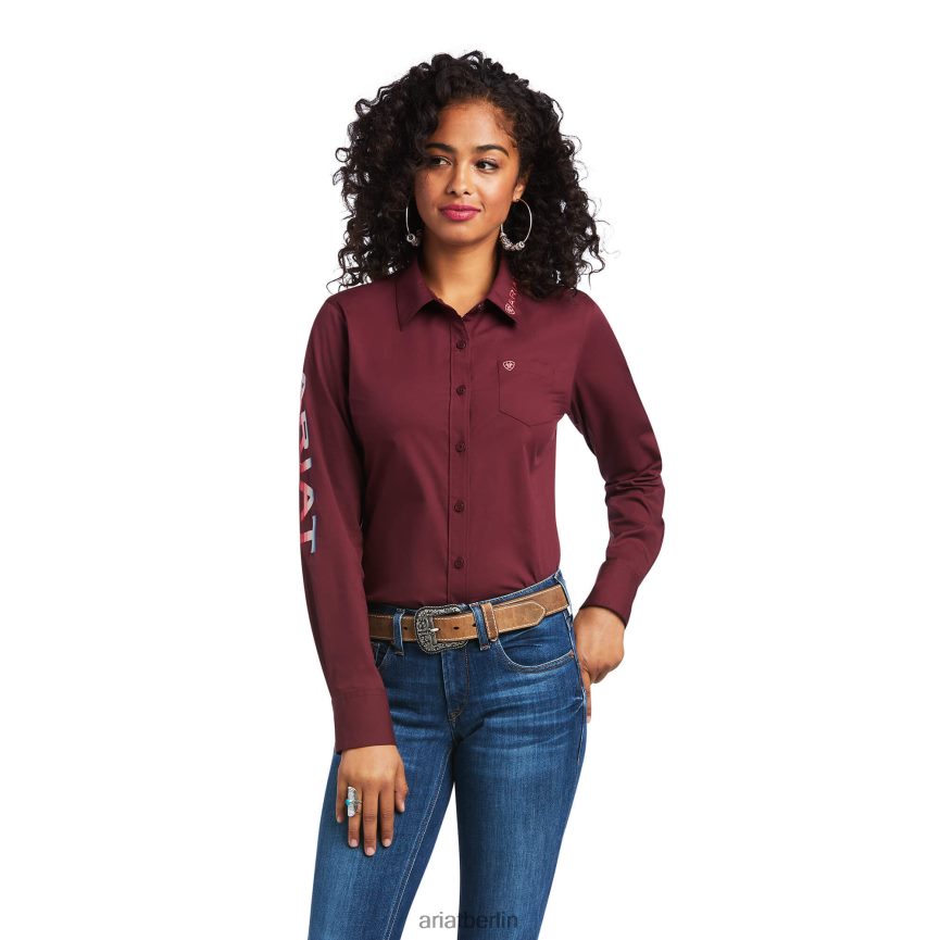 Ariat Team Kirby Stretch-Shirt Frauen P4JJPR2841 Zinfandel Spitzen