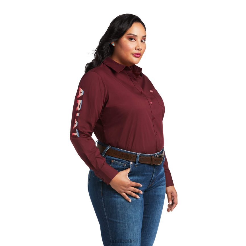Ariat Team Kirby Stretch-Shirt Frauen P4JJPR2841 Zinfandel Spitzen