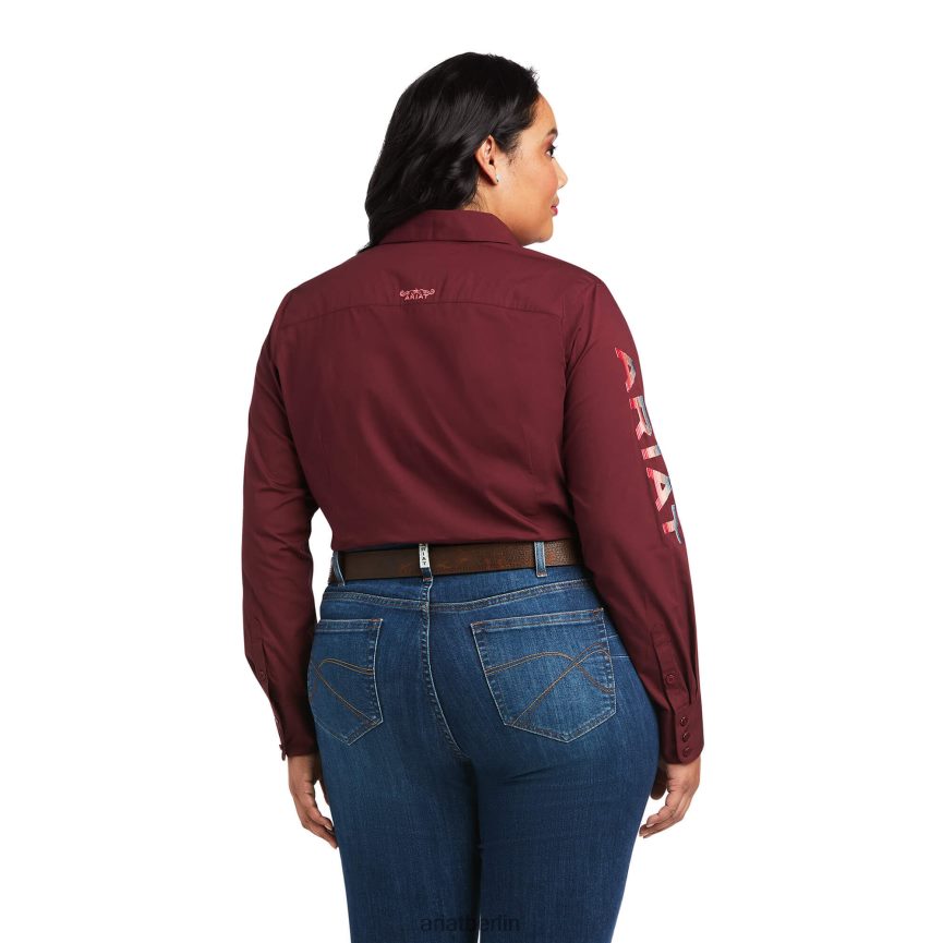 Ariat Team Kirby Stretch-Shirt Frauen P4JJPR2841 Zinfandel Spitzen