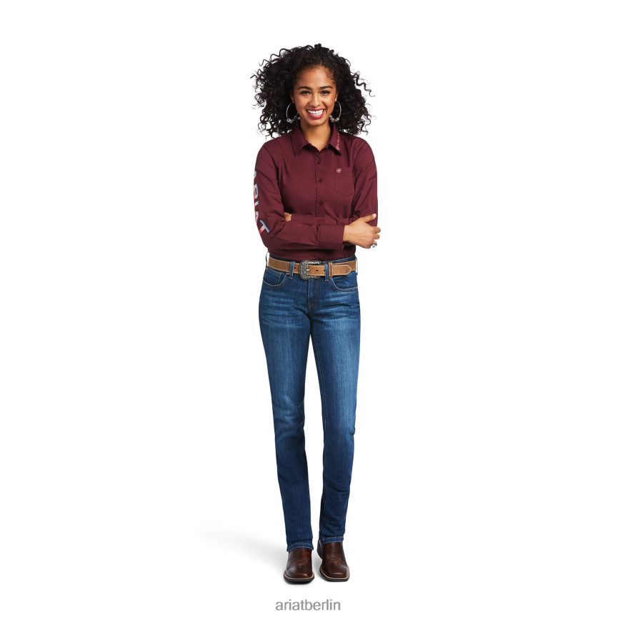 Ariat Team Kirby Stretch-Shirt Frauen P4JJPR2841 Zinfandel Spitzen