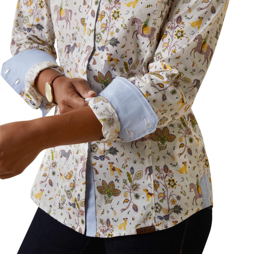 Ariat Tomales-Shirt Frauen P4JJPR3100 Folkore-Druck Spitzen