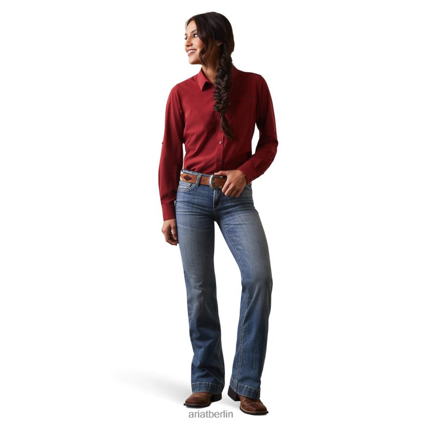 Ariat Venttek-Stretchhemd Frauen P4JJPR2795 Granatapfel Spitzen