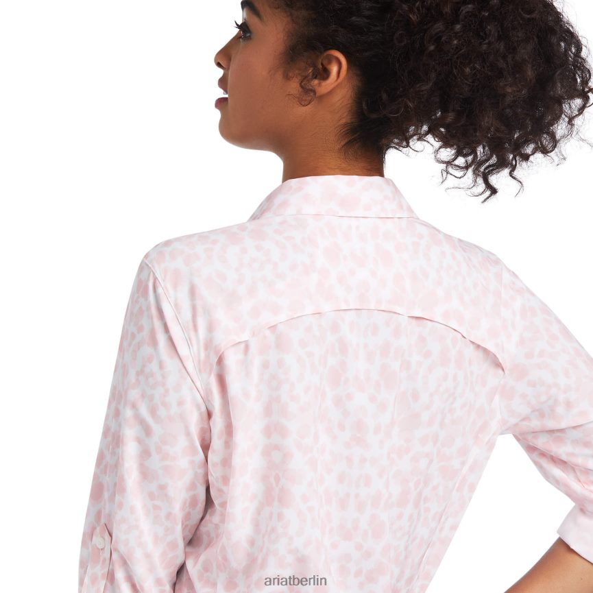 Ariat Venttek-Stretchhemd Frauen P4JJPR2797 Quarzrosa Leopard Spitzen