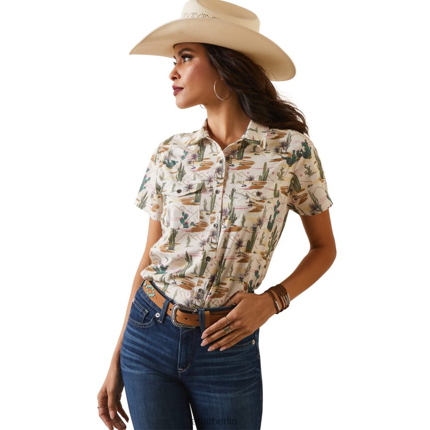 Ariat Western-Ventek-Shirt Frauen P4JJPR2764 Wüstenszenendruck Spitzen