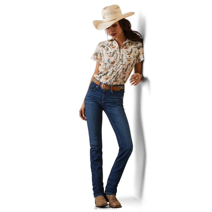 Ariat Western-Ventek-Shirt Frauen P4JJPR2764 Wüstenszenendruck Spitzen