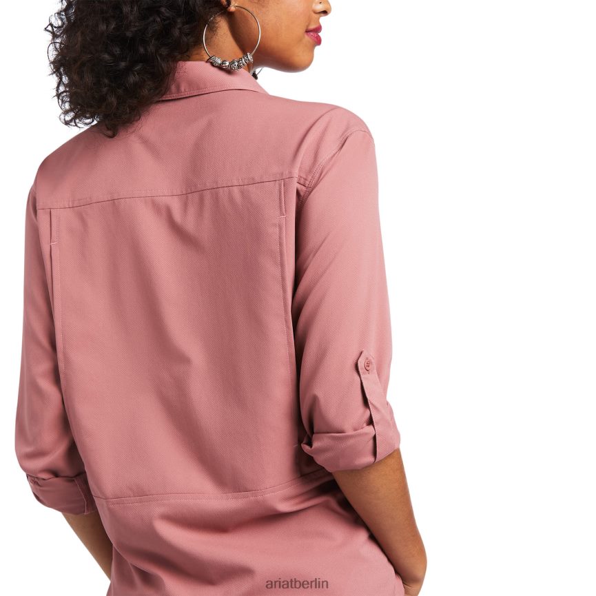 Ariat ausgehendes Venttek-Stretchhemd Frauen P4JJPR2945 antikes Rubin Spitzen