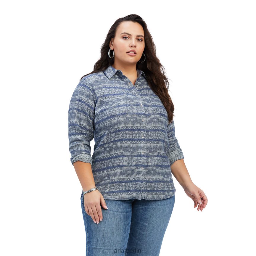 Ariat echtes Billie-Jeanshemd Frauen P4JJPR2984 Nightrider-Jacquard Spitzen