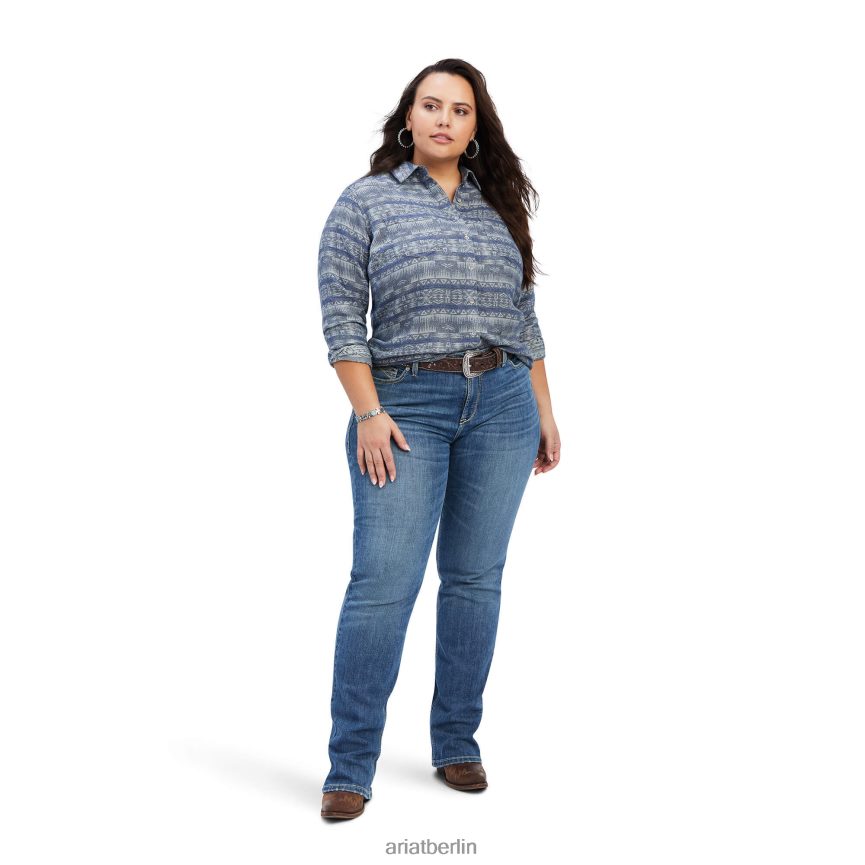 Ariat echtes Billie-Jeanshemd Frauen P4JJPR2984 Nightrider-Jacquard Spitzen