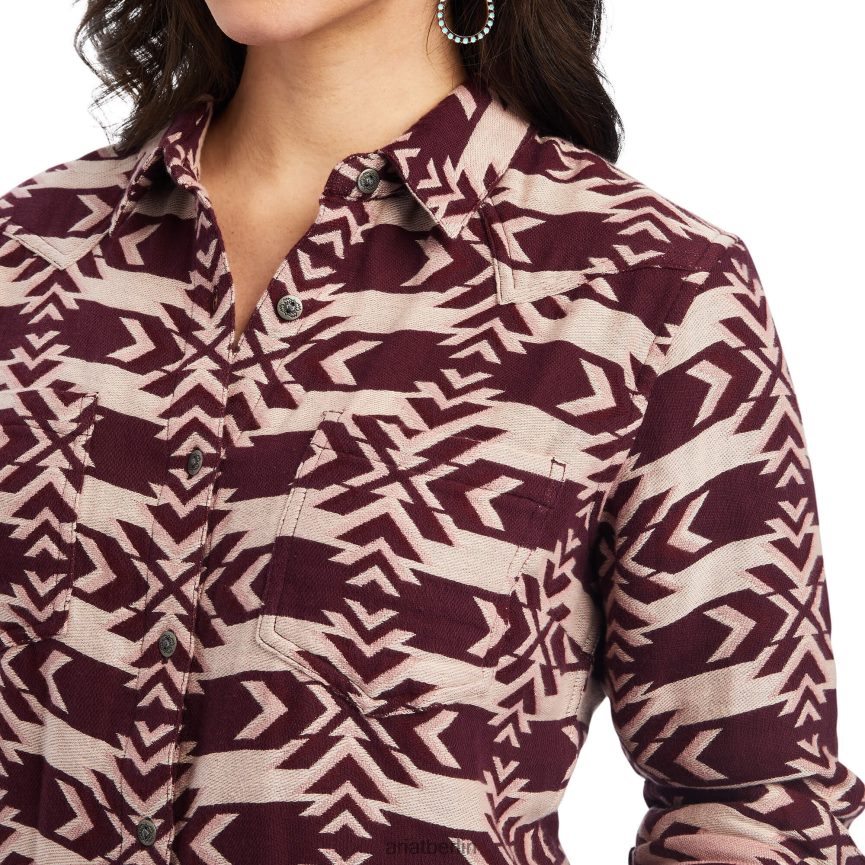 Ariat echtes Billie-Jeanshemd Frauen P4JJPR3062 Nordstern-Jacquard Spitzen