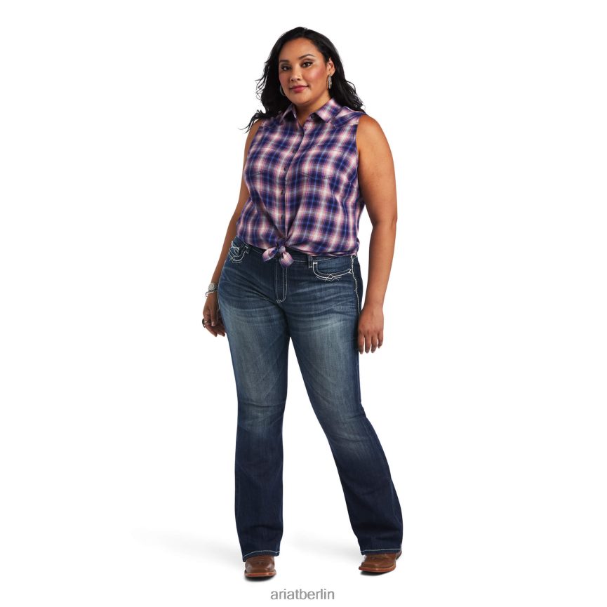 Ariat echtes Billie-Jeanshemd Frauen P4JJPR3128 Herzlandkaro Spitzen