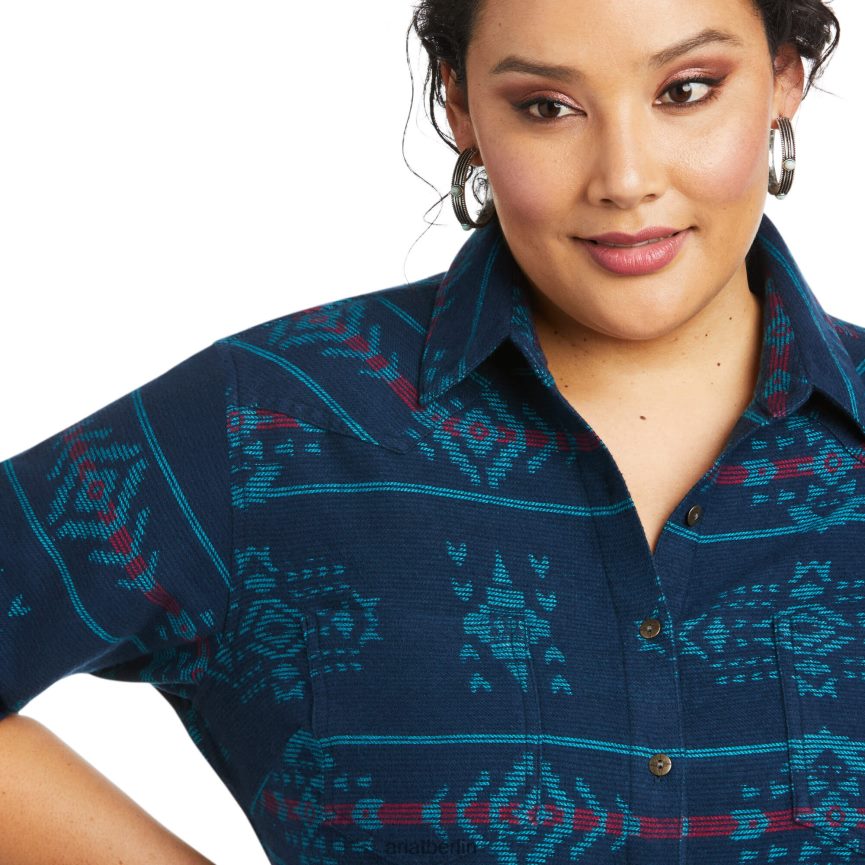 Ariat echtes Billie-Jeanshemd Frauen P4JJPR3201 Kamindecke Spitzen