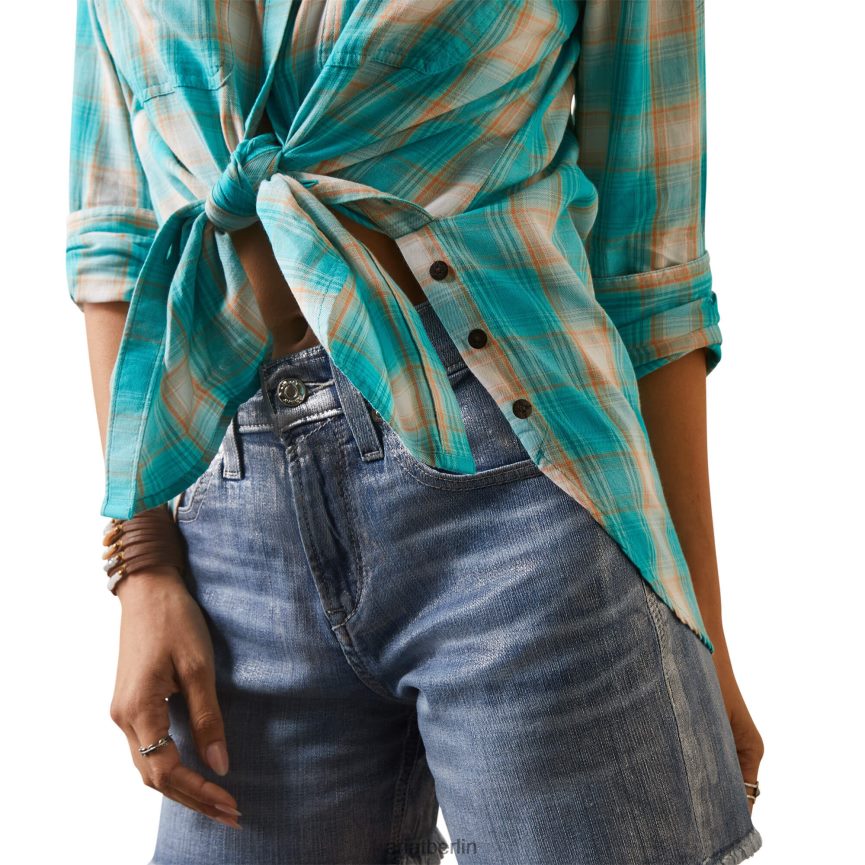 Ariat echtes Billie Rae-Shirt Frauen P4JJPR3233 Ojai-Plaid Spitzen