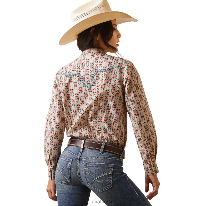Ariat echtes Cimarron-Shirt Frauen P4JJPR3159 Dobby mit Cimarron-Print Spitzen