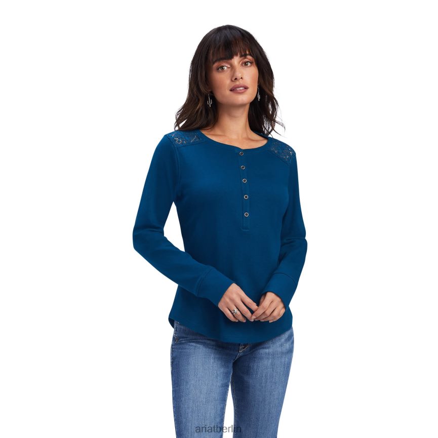 Ariat echtes Henley-Shirt Frauen P4JJPR2955 Hydra Spitzen