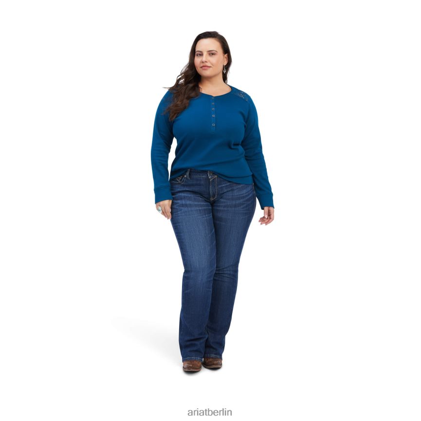 Ariat echtes Henley-Shirt Frauen P4JJPR2955 Hydra Spitzen