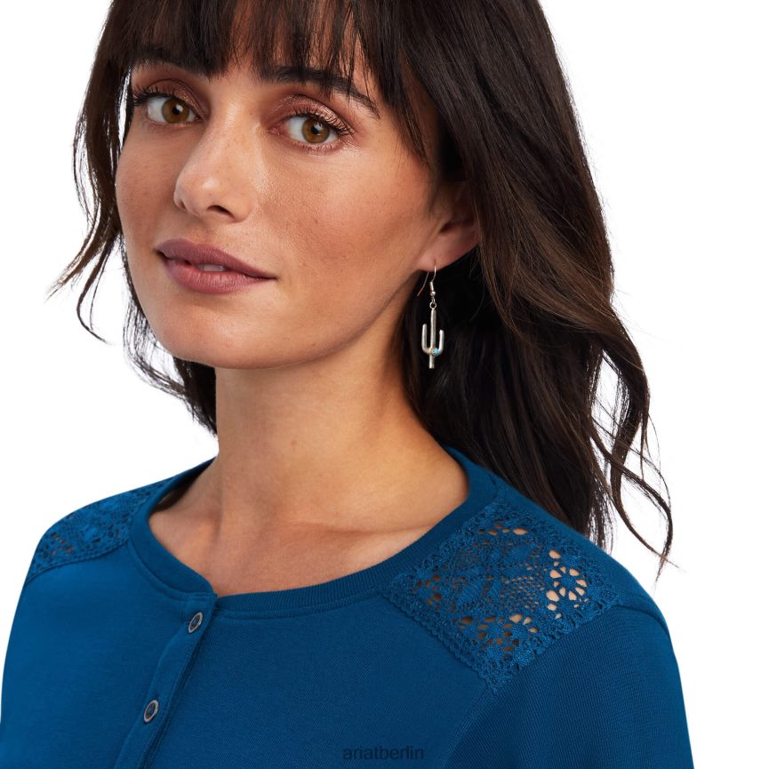 Ariat echtes Henley-Shirt Frauen P4JJPR2955 Hydra Spitzen