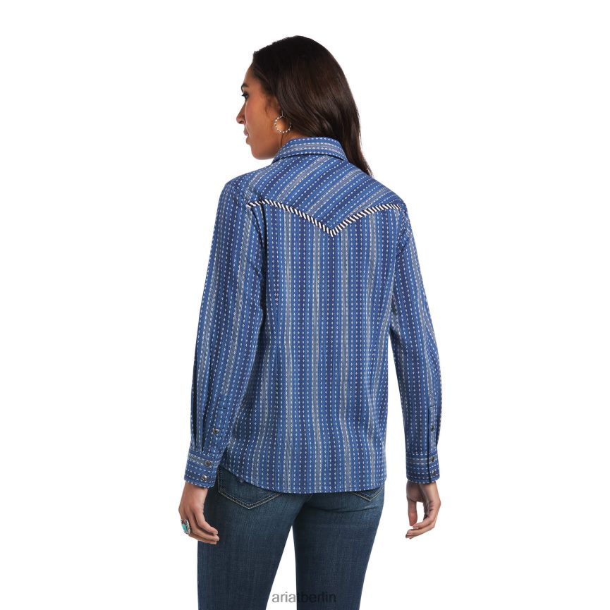 Ariat echtes Lieblingsshirt Frauen P4JJPR3079 Chambray-Dobby Spitzen