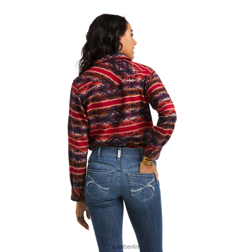 Ariat echtes Sedona-Serape-Shirt Frauen P4JJPR3130 Rot Spitzen