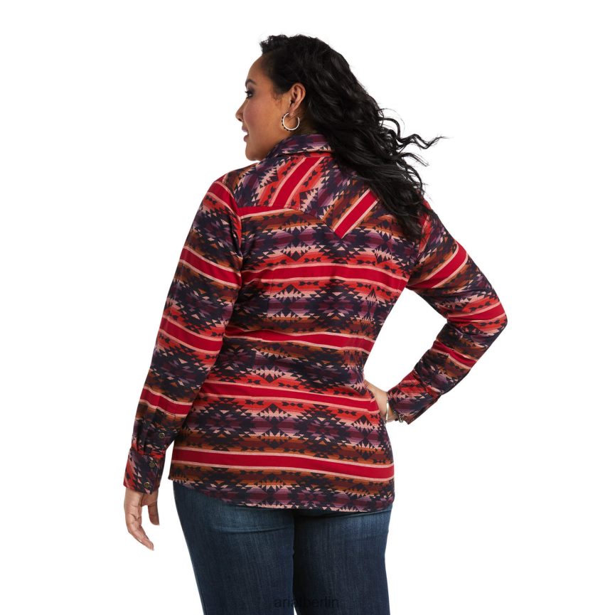 Ariat echtes Sedona-Serape-Shirt Frauen P4JJPR3130 Rot Spitzen