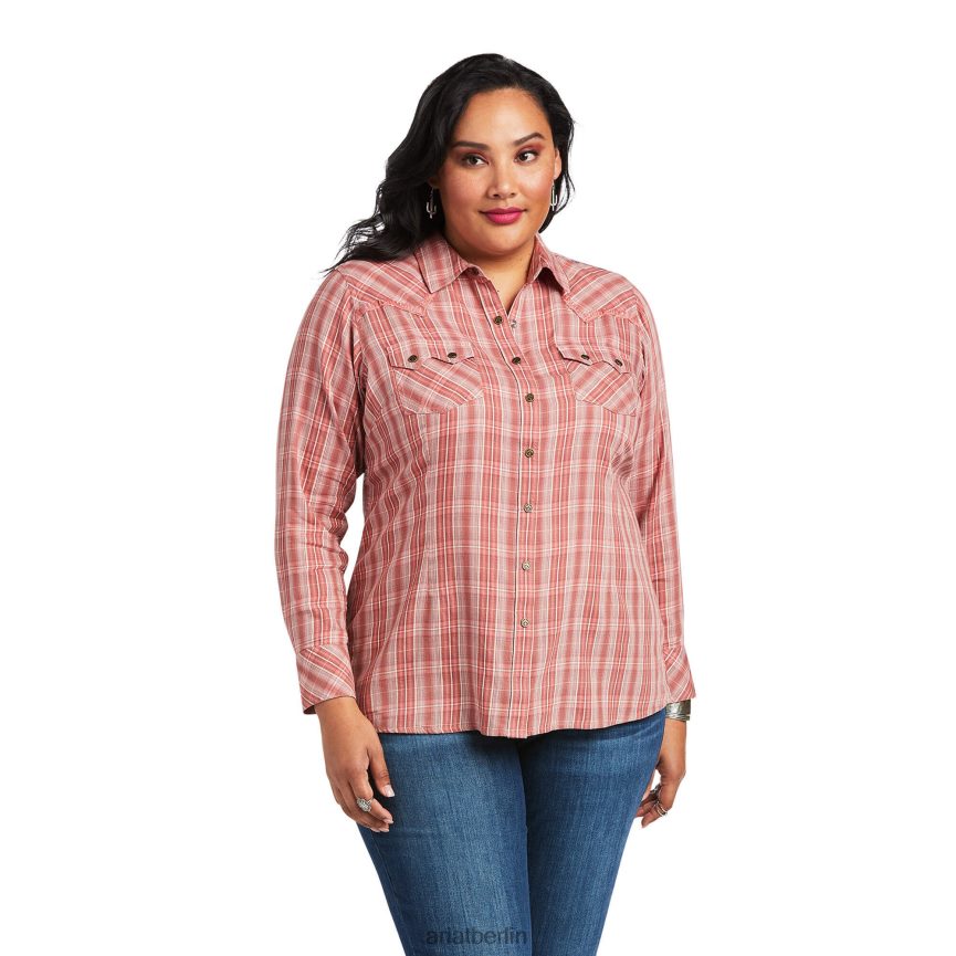 Ariat echtes antikes Thunderbird-Shirt Frauen P4JJPR3209 antikes Rubia-Plaid Spitzen