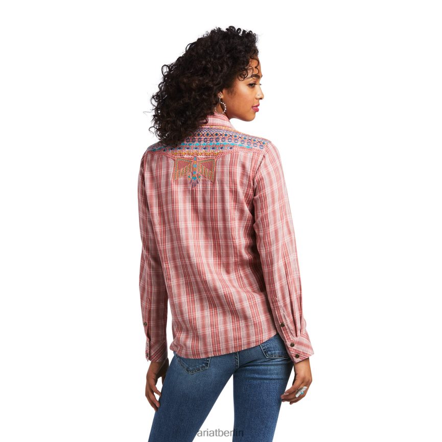 Ariat echtes antikes Thunderbird-Shirt Frauen P4JJPR3209 antikes Rubia-Plaid Spitzen