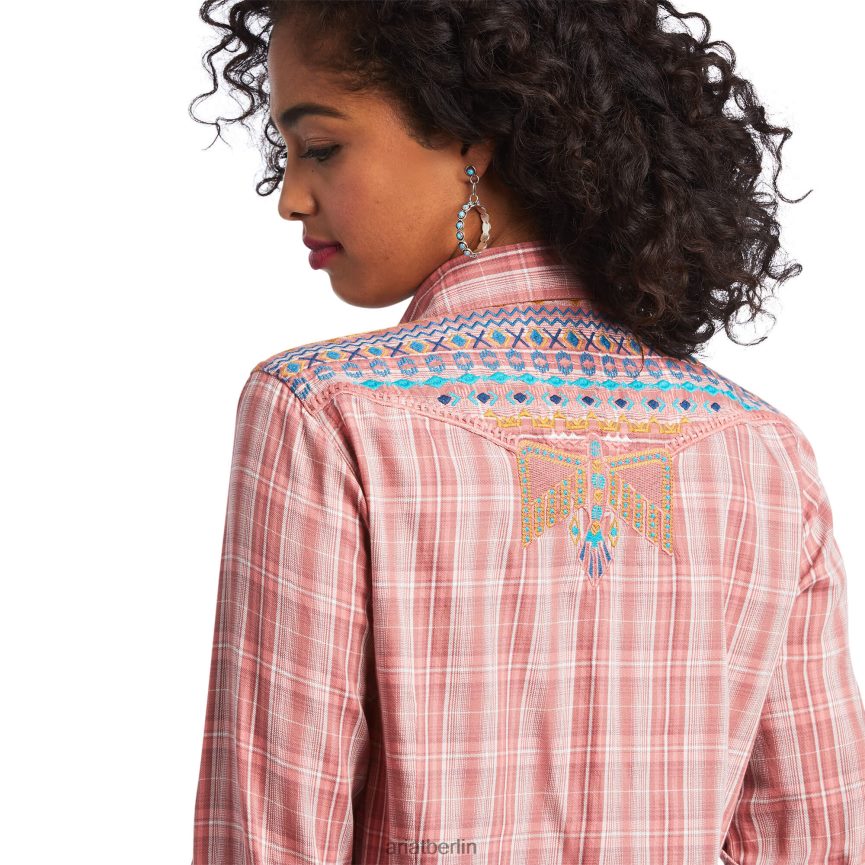 Ariat echtes antikes Thunderbird-Shirt Frauen P4JJPR3209 antikes Rubia-Plaid Spitzen