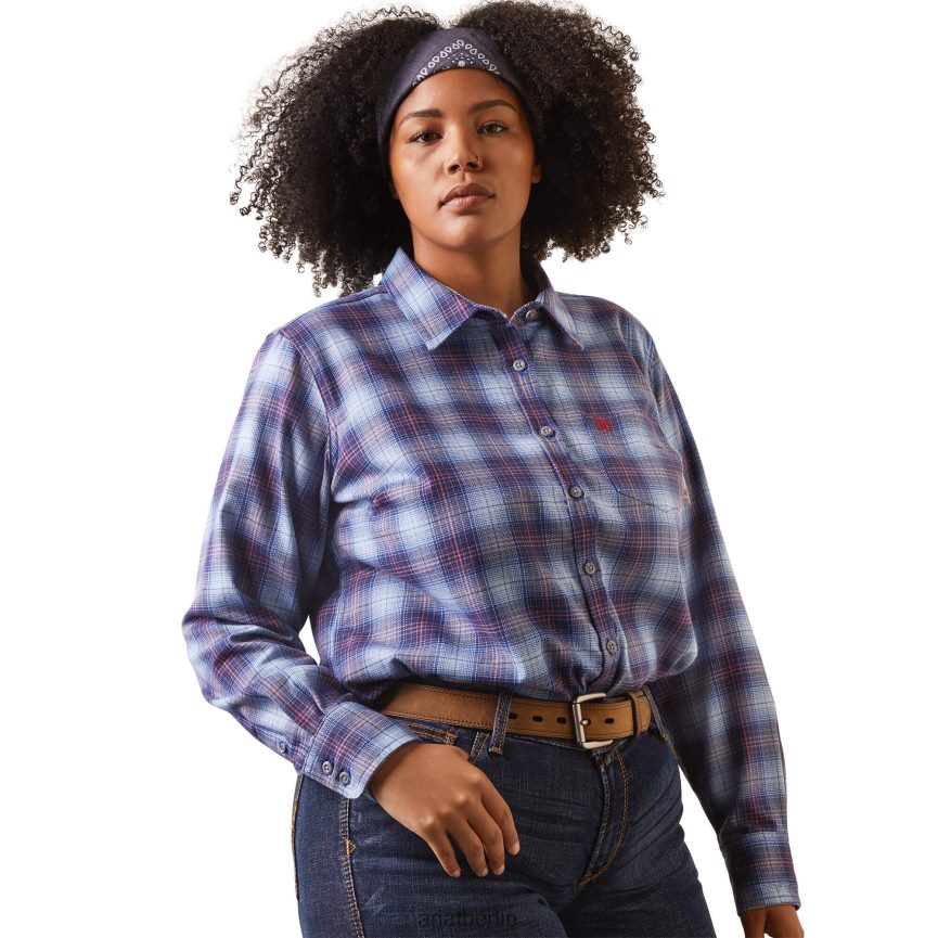 Ariat fr mcdowell Arbeitshemd Frauen P4JJPR3139 klarer Himmel kariert Spitzen