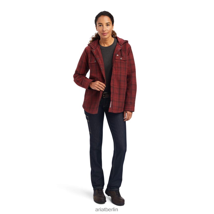 Ariat Hemdjacke aus Rebar-Flanell Frauen P4JJPR3425 Rosenholz Spitzen