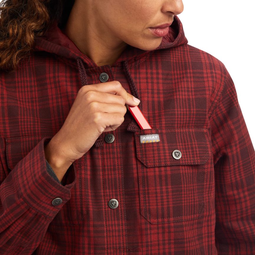 Ariat Hemdjacke aus Rebar-Flanell Frauen P4JJPR3425 Rosenholz Spitzen
