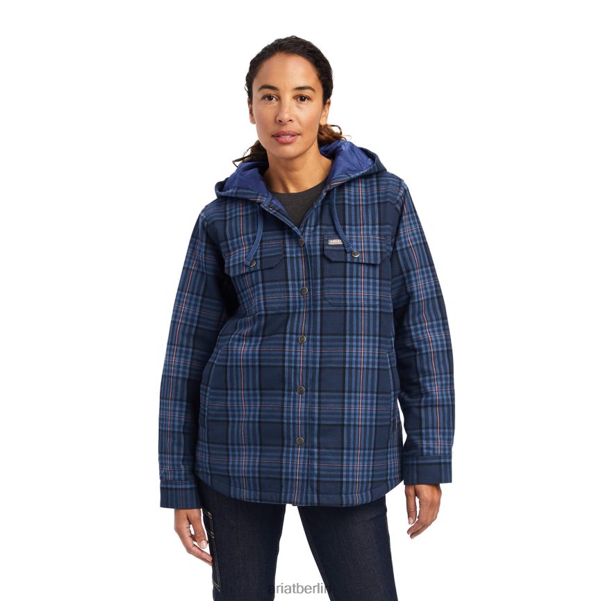 Ariat Hemdjacke aus Rebar-Flanell Frauen P4JJPR3426 Marine Spitzen