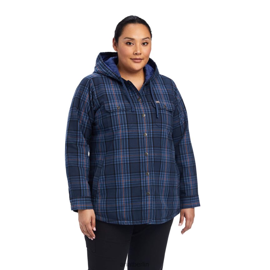 Ariat Hemdjacke aus Rebar-Flanell Frauen P4JJPR3426 Marine Spitzen