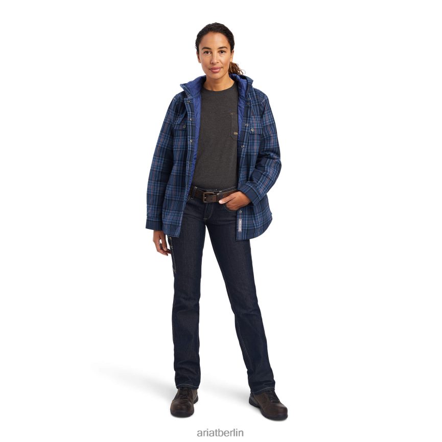 Ariat Hemdjacke aus Rebar-Flanell Frauen P4JJPR3426 Marine Spitzen